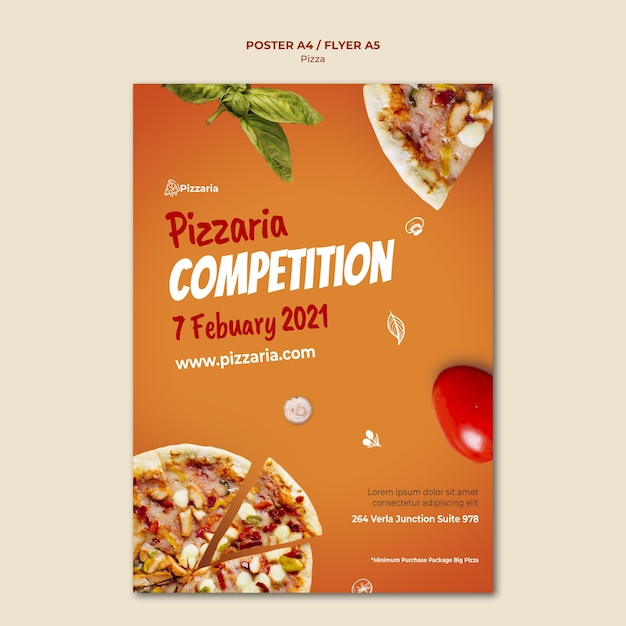 Style de modèle de flyer pizza