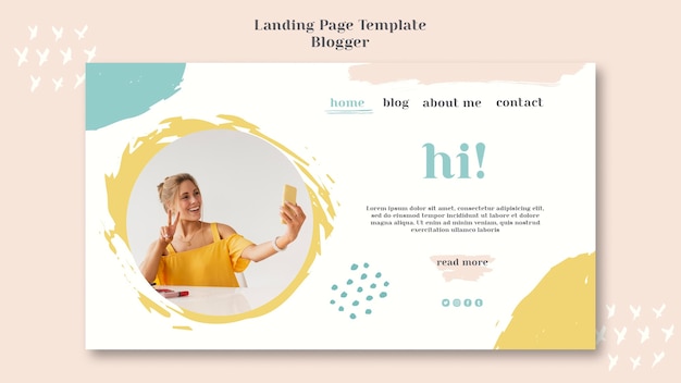 Style de page de destination du concept Blogger