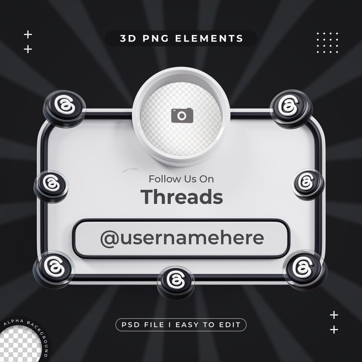 PSD gratuit suivez-nous sur les fils profil des médias sociaux render 3d isolé pour la composition