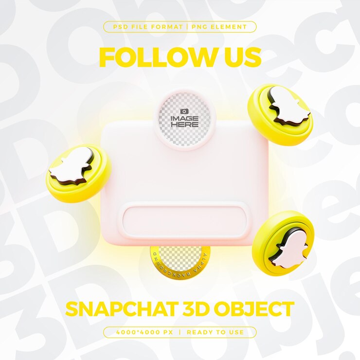 PSD gratuit suivez-nous sur le profil snapchat des médias sociaux render 3d isolé pour la composition