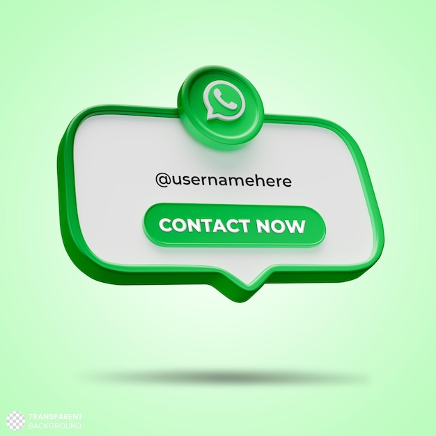 PSD gratuit suivez-nous sur les réseaux sociaux whatsapp banner de rendu 3d