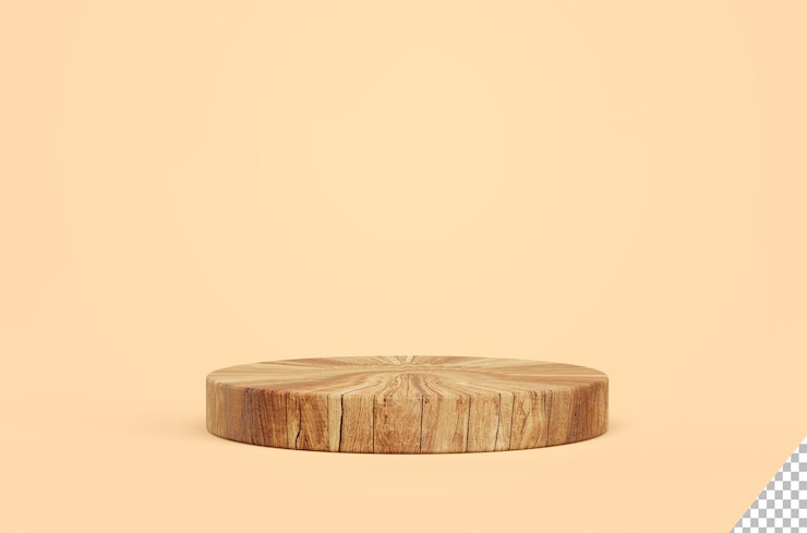 Support de produit de podium en bois affichage vide abstrait en bois piédestal minimal fond naturel de luxe pour le placement de produit rendu 3d