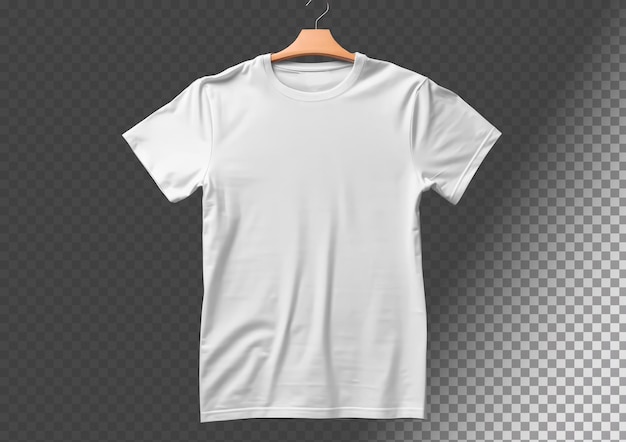 PSD gratuit t-shirt blanc avec cintre isolé sur fond transparent