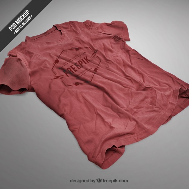 PSD gratuit t-shirt rouge maquette