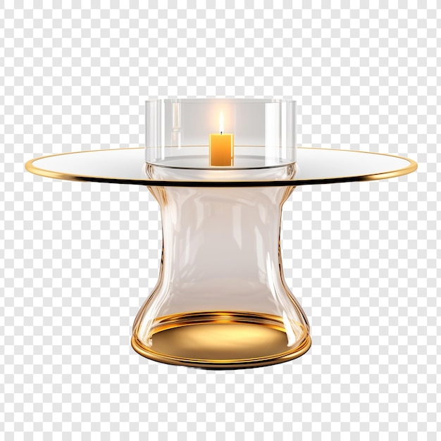 PSD gratuit table avec du verre haut de gamme orné d'un beau or isolé sur un fond transparent