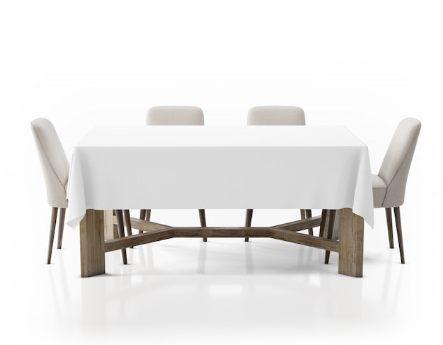 Table Avec Nappe Et Chaises