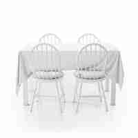 PSD gratuit table avec nappe et chaises