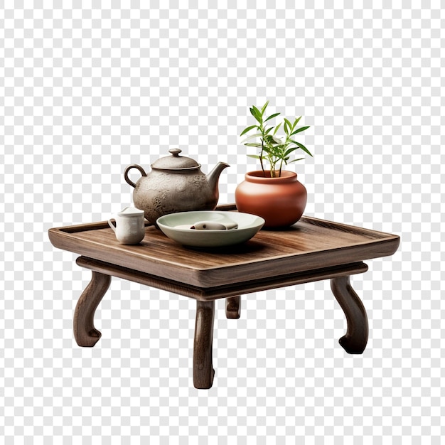 PSD gratuit table à thé isolée sur fond transparent
