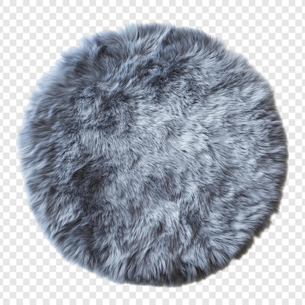 Le tapis de peau de mouton gris de luxe est doux, en peluche et rond.