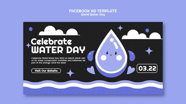 Template de Facebook pour la célébration de la journée mondiale de l'eau