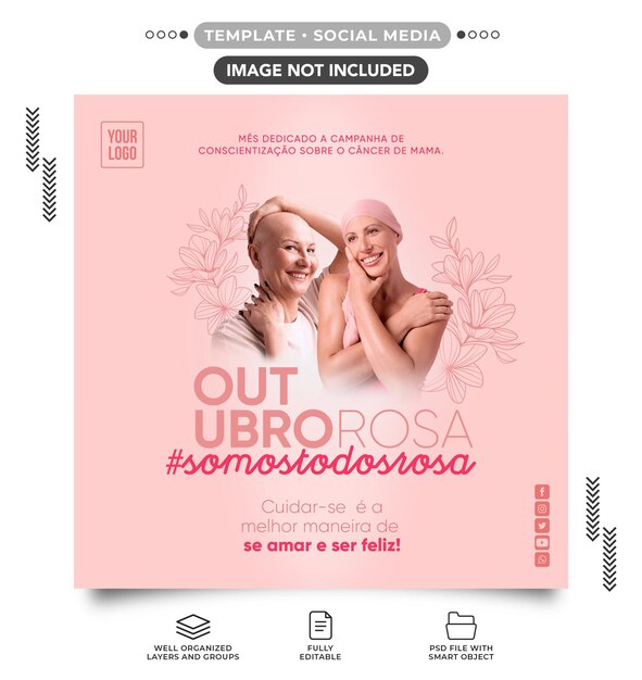 Template feed Octobre rose contre le cancer du sein
