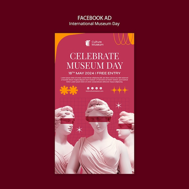 PSD gratuit template de la journée internationale des musées sur facebook