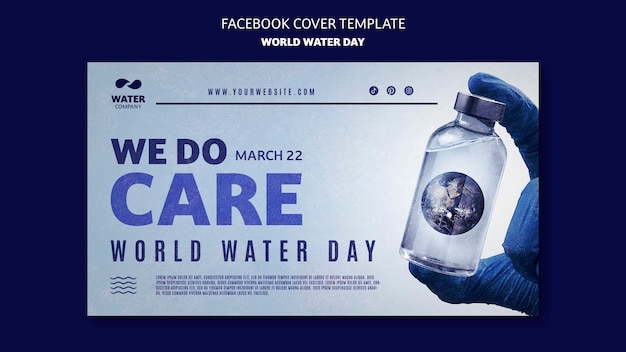 PSD gratuit templet de couverture facebook pour la célébration de la journée mondiale de l'eau