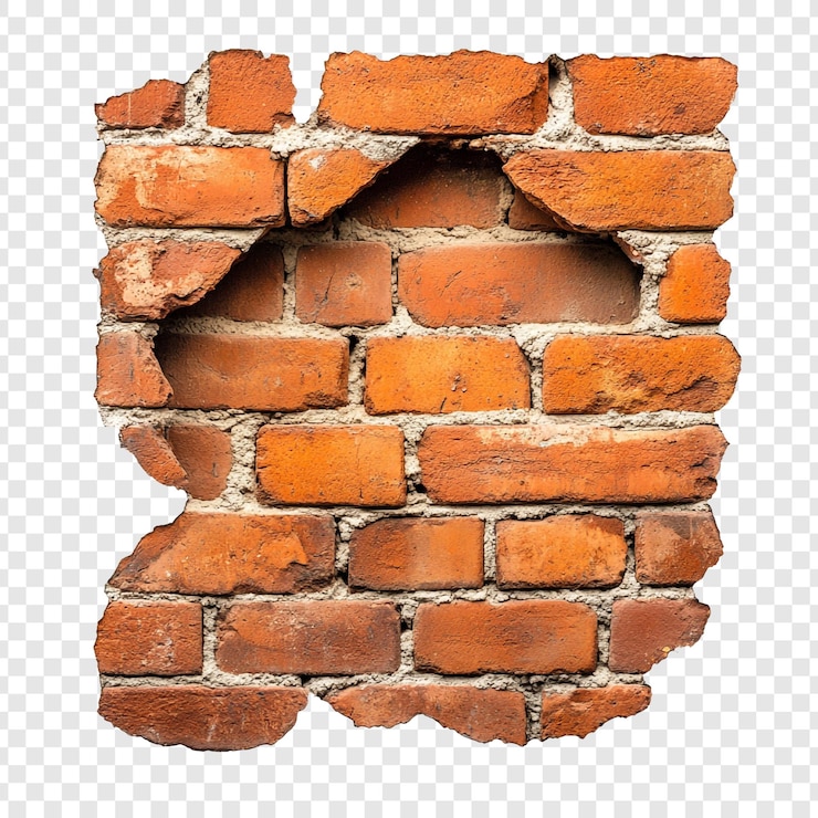 PSD gratuit la texture endommagée du mur de briques, un élément architectural rustique