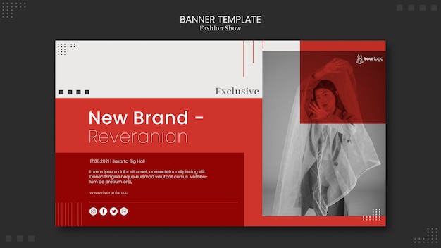 PSD gratuit thème de bannière de défilé de mode