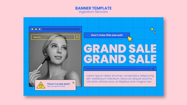 PSD gratuit thème de bannière de soins de la peau numérique