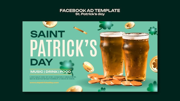 PSD gratuit le thème de la célébration de la saint-patrick sur facebook