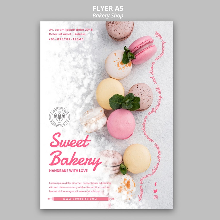 PSD gratuit thème du flyer de la boulangerie