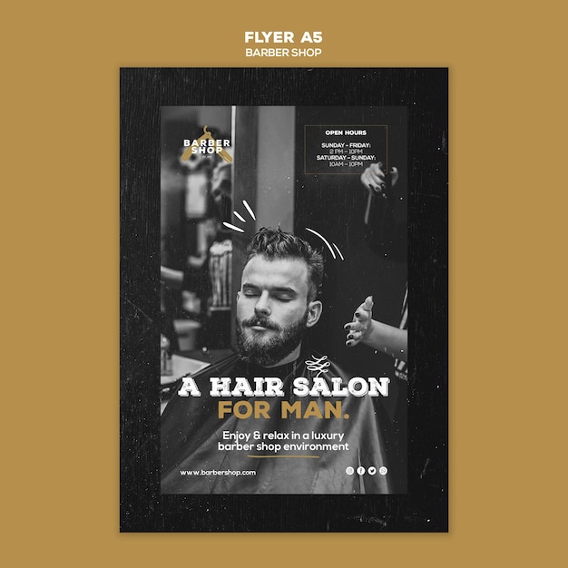 Thème du flyer du salon de coiffure