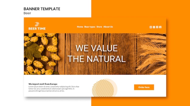 PSD gratuit thème du modèle de bannière de bière