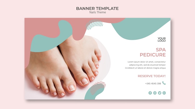 PSD gratuit thème du modèle de bannière nail studio