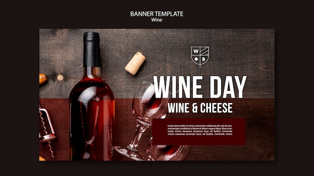 PSD gratuit thème du modèle de bannière de vin