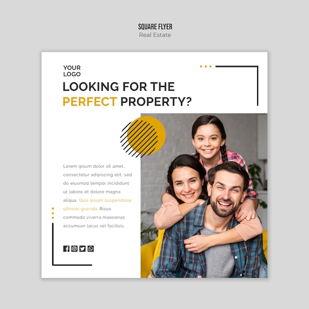 Thème du modèle de flyer immobilier