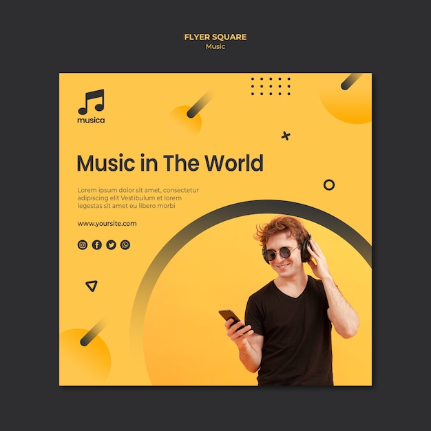 PSD gratuit thème du modèle de flyer de musique