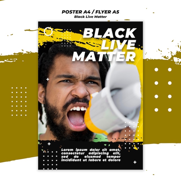 PSD gratuit thème de flyer black lives matter