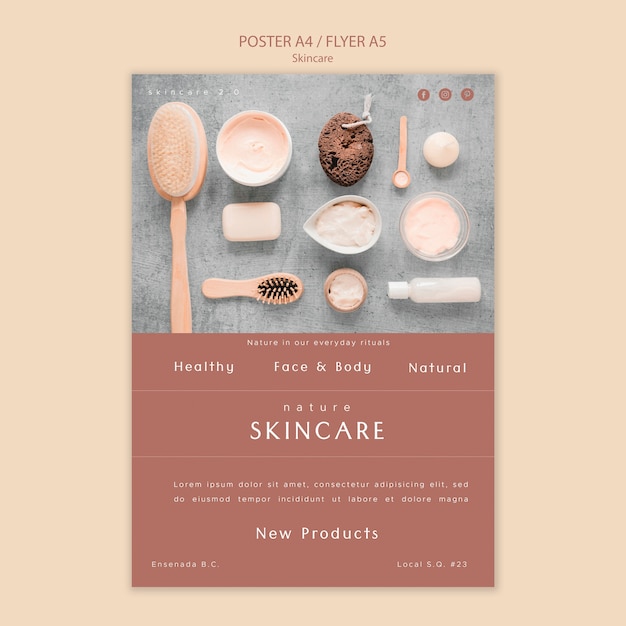 PSD gratuit thème de modèle d'affiche de soins de la peau