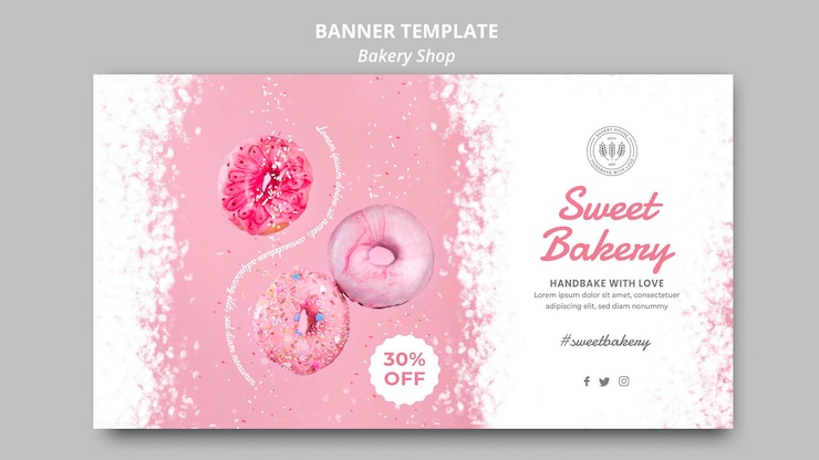 PSD gratuit thème de modèle de bannière de boulangerie