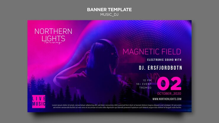 PSD gratuit thème de modèle de bannière de musique dj