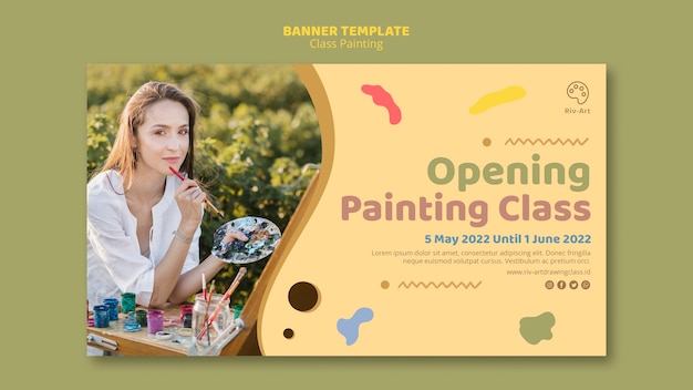 Thème De Modèle De Bannière De Peinture De Classe