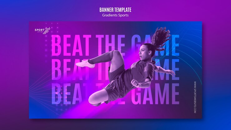 PSD gratuit thème de modèle de bannière de sport dégradé