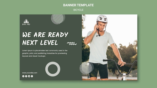 PSD gratuit thème de modèle de bannière de vélo