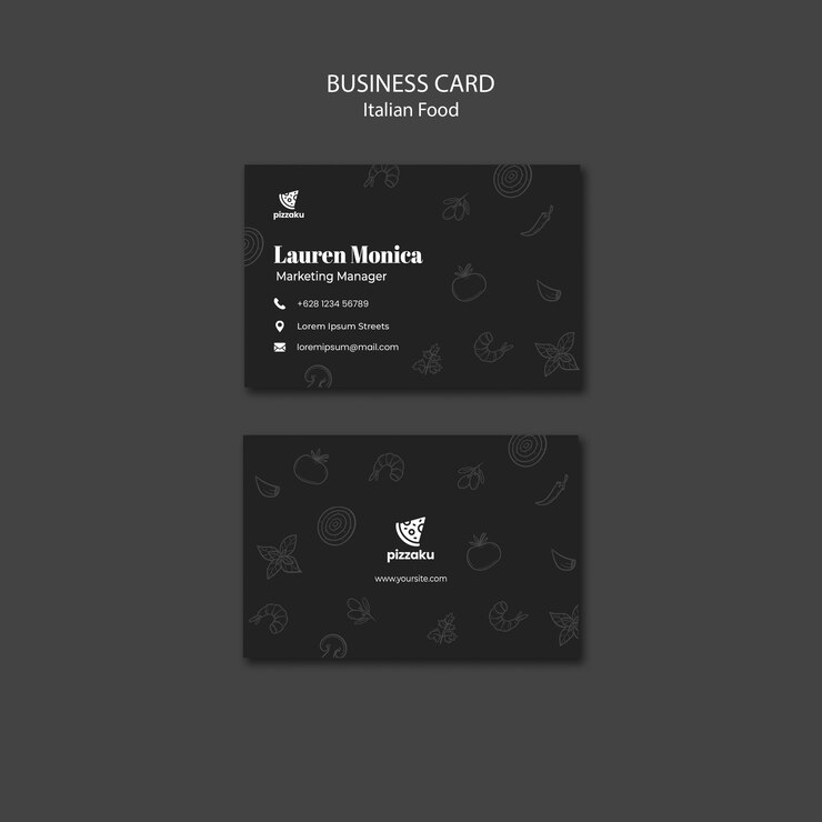 PSD gratuit thème de modèle de carte de visite de cuisine italienne