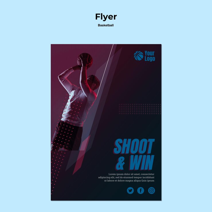 PSD gratuit thème de modèle de flyer de basket-ball