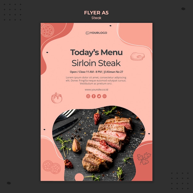 Thème De Modèle De Flyer Steak