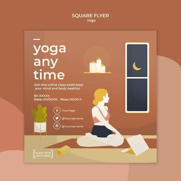 Thème de modèle de flyer de yoga