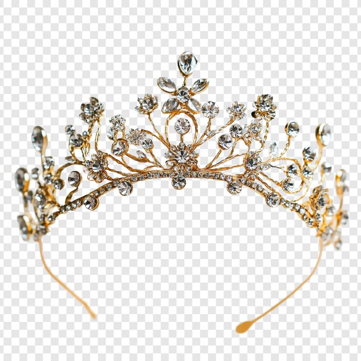 PSD gratuit une tiare en cristal étincelant une couronne en or et en diamant