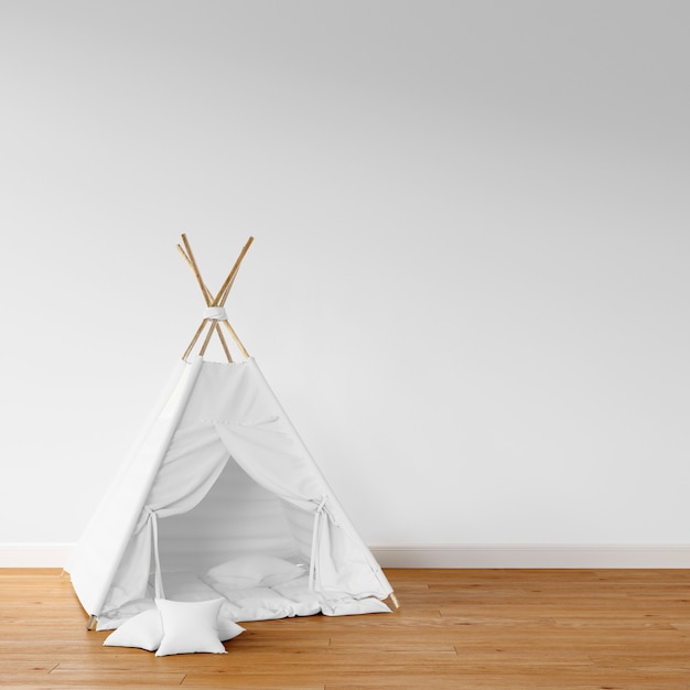 Tipi Blanc Sur Plancher En Bois