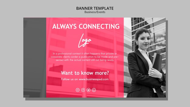 PSD gratuit toujours connecter le modèle de bannière d'entreprise