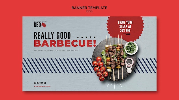 PSD gratuit très bon modèle de bannière de barbecue