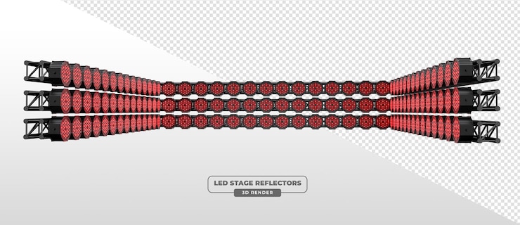 PSD gratuit triples rangées lumineuses horizontales led par pour le rendering 3d de la conception de la scène