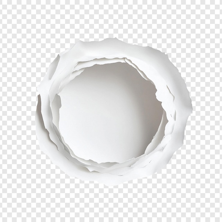 PSD gratuit un trou circulaire dans le papier blanc une texture de papier déchiré réaliste