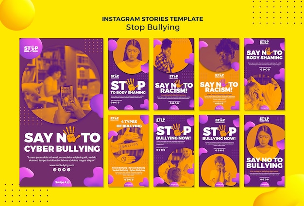 PSD gratuit types d'histoires d'intimidation sur instagram