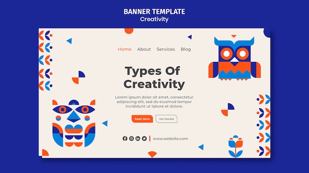 PSD gratuit types de modèle de bannière de créativité