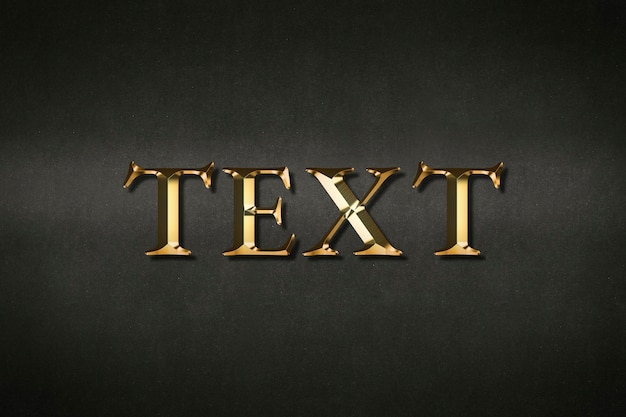 Typographie de texte en effet or sur fond noir