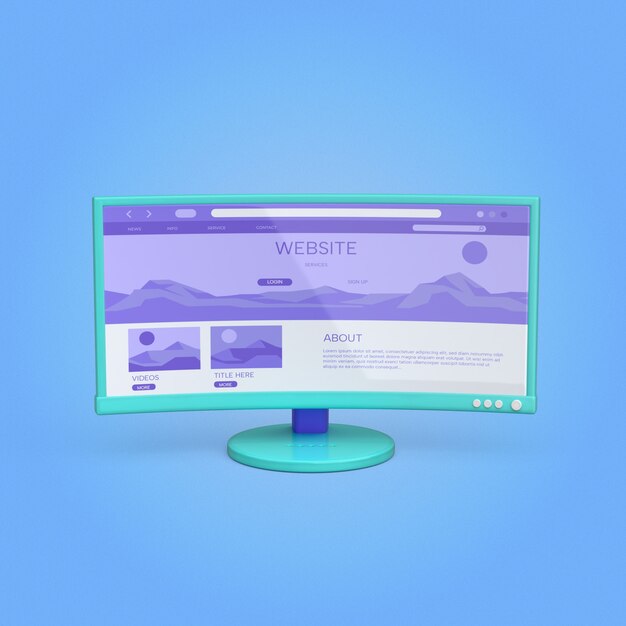 Ui conception de site Web sur un moniteur d'ordinateur