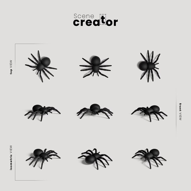 Variété d'araignée du créateur de scènes d'halloween angles
